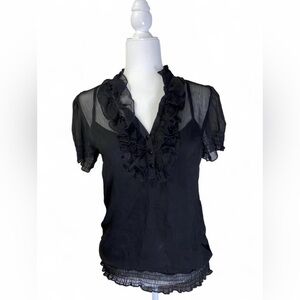 Black Ruffle Blouse